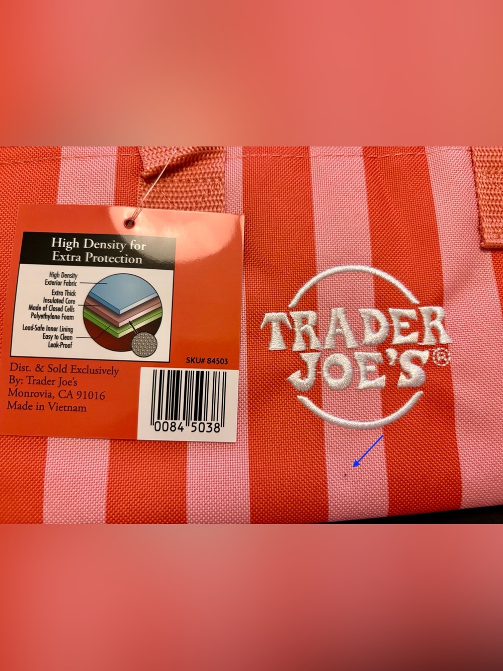 Set of 2 STRIPED TJ’s Trader Joe’s MINI Insulated Totes Limited SUMMER 2026 🩷💙 - Picture 5 of 6